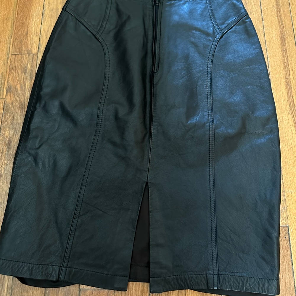 Hugo Buscati leather skirt